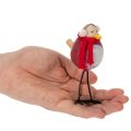Set de 4 figurines oiseaux décoratifs en bois et métal, 11 cm, avec écharpe rouge, décoration d'hiver | Floristik24.fr