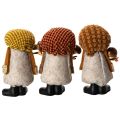 Set de 3 figurines lutins avec barbe et bonnet en feutre, 10 cm, multicolore pour décoration intérieure | Floristik24.fr