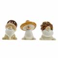 Floristik24 Set de figurines en céramique gnomes des forêts fruits d&#39;automne 6 - 6,3cm marron / jaune 3pcs