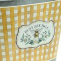 Floristik24 Cache-pot ovale abeille damier décoration d&#39;été jardinière 38×24×29cm