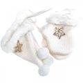 Floristik24 Pendentif de Noël gant en feutre chapeau pointu crème 6 pièces