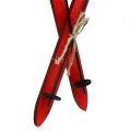 Floristik24 Cintre sapin de Noël bois de ski 21cm rouge 9pcs