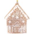 Ensemble de 4 décorations en plastique style pain d'épices - Renne, bonhomme, flocon, maison, 7 cm | Floristik24.fr