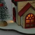 Floristik24 Maison de Noël avec éclairage LED naturel, bois rouge 20×15×15cm