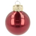 Boules de Noël en verre brillantes 3 cm rose et rouge - Set de 22 | Floristik24.fr