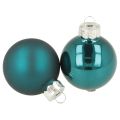 Floristik24 Boules de Noël en verre mat et brillant 4 cm bleu opale, 24 pièces