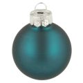 Boules de Noël en verre mat et brillant 4 cm bleu opale, 24 pièces | Floristik24.fr