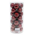 Verre boule de Noël Ø4cm Bordeaux mix 24 pcs | Floristik24.fr