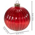 Boules de Noël en Verre Rouge 8 cm Lot de 12 | Floristik24.fr