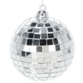 Floristik24 Boules de Noël miroir argenté 7 cm avec cordon - Lot de 6