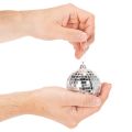 Boules de Noël miroir argenté 7 cm avec cordon - Lot de 6 | Floristik24.fr