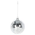 Boules de Noël miroir argenté 7 cm avec cordon - Lot de 6 | Floristik24.fr