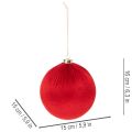 Boules de Noël rouges en velours 15cm à suspendre, lot de 3 | Floristik24.fr