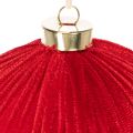 Boules de Noël rouges en velours 15cm à suspendre, lot de 3 | Floristik24.fr