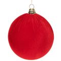 Floristik24 Boule de Noël Velours Rouge Ø20cm Lot de 3