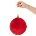 Boule de Noël Velours Rouge Ø20cm Lot de 3 | Floristik24.fr