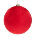 Floristik24 Boule de Noël en velours rouge à suspendre, Ø 25 cm, lot de 2