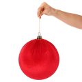 Boule de Noël en velours rouge à suspendre, Ø 25 cm, lot de 2 | Floristik24.fr