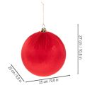Boule de Noël en velours rouge à suspendre, Ø 25 cm, lot de 2 | Floristik24.fr