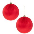 Boule de Noël en velours rouge