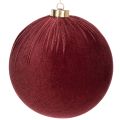 Floristik24 Boules de Noël en velours bordeaux 15 cm à suspendre - Lot de 3