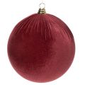 Floristik24 Boules de Noël en velours bordeaux 25 cm, lot de 2, pour suspension intérieure