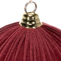 Boules de Noël en velours bordeaux 25 cm, lot de 2, pour suspension intérieure | Floristik24.fr