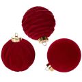 Floristik24 Boules de Noël en plastique rouge velouté 8 cm Lot de 12