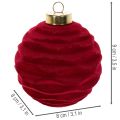 Boules de Noël en plastique rouge velouté 8 cm Lot de 12 | Floristik24.fr