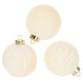 Floristik24 Boules de Noël en plastique blanc crème 8 cm lot de 12
