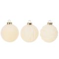 Boules de Noël en plastique blanc crème 8 cm lot de 12 | Floristik24.fr