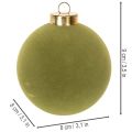 Boules de Noël en plastique 8 cm vert mousse flocage velours lot de 12 | Floristik24.fr