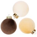 Floristik24 Boules de Noël en velours textile tons chauds Ø 8 cm set de 12