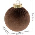 Boules de Noël en velours textile tons chauds Ø 8 cm set de 12 | Floristik24.fr