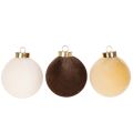 Boules de Noël en velours textile tons chauds Ø 8 cm set de 12 | Floristik24.fr