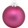 Floristik24 Boules de Noël, décorations de sapin de Noël, boules de sapin violet H6.5cm Ø6cm verre véritable 24pcs