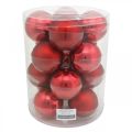 Floristik24 Boule de sapin de Noël, décorations d&#39;arbre, boule de Noël rouge H8.5cm Ø7.5cm verre véritable 12pcs