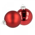 Floristik24 Boule de sapin de Noël, décorations d'arbre, boule de Noël rouge H8.5cm Ø7.5cm verre véritable 12pcs