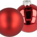 Boule de sapin de Noël, décorations d'arbre, boule de Noël rouge H8.5cm Ø7.5cm verre véritable 12pcs | Floristik24.fr