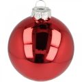 Boule de sapin de Noël, décorations d'arbre, boule de Noël rouge H8.5cm Ø7.5cm verre véritable 12pcs | Floristik24.fr