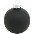 Floristik24 Boules de sapin de Noël, pendentifs arbre, boules de verre noir H6.5cm Ø6cm verre véritable 24pcs