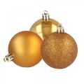 Floristik24 Boules de sapin de Noël, décorations de Noël, décorations d&#39;arbre orange plastique Ø6cm 10pcs