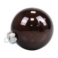 Boules de Noël verre marron mix boules d'arbre brillant Ø7,5cm 12pcs | Floristik24.fr