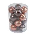 Floristik24 Boules de Noël verre marron mix boules d&#39;arbre brillant Ø7,5cm 12 pièces