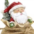 Floristik24 Figurine déco Père Noël dans un sac Décoration de Noël Ø8cm/H13cm 2pcs
