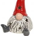 Floristik24 Gnome de Noël rouge, gris avec lumière 1pc