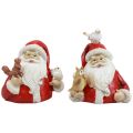 Floristik24 Figurines de Noël Père Noël avec animaux 10x7x9cm 2pcs