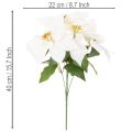 Kunstblume poinsettia blanc grande fleur 40 cm | Floristik24.fr
