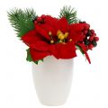Floristik24 Poinsettia en pot rouge artificiellement H11cm