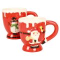 Floristik24 Tasses de Noël tasse Père Noël en céramique 10,5cm 2pcs